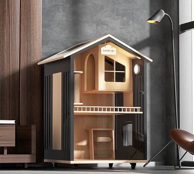 Chuồng mèo cao cấp bằng gỗ , thiết kế sang trọng, thoáng mát cho mèo trong nhà