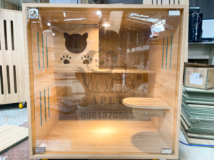 Chuồng mèo gỗ cao cấp mẫu S3 thiết kế hiện đại sang trọng