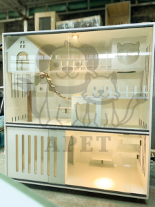  Chuồng mèo gỗ cao cấp – Thiết kế nhiều tầng hiện đại 